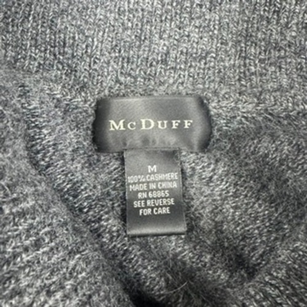 McDuff Women's Gray 100% Cashmere Cowl Neck Cable Knit Sweater Size Medium - Picture 2 of 6